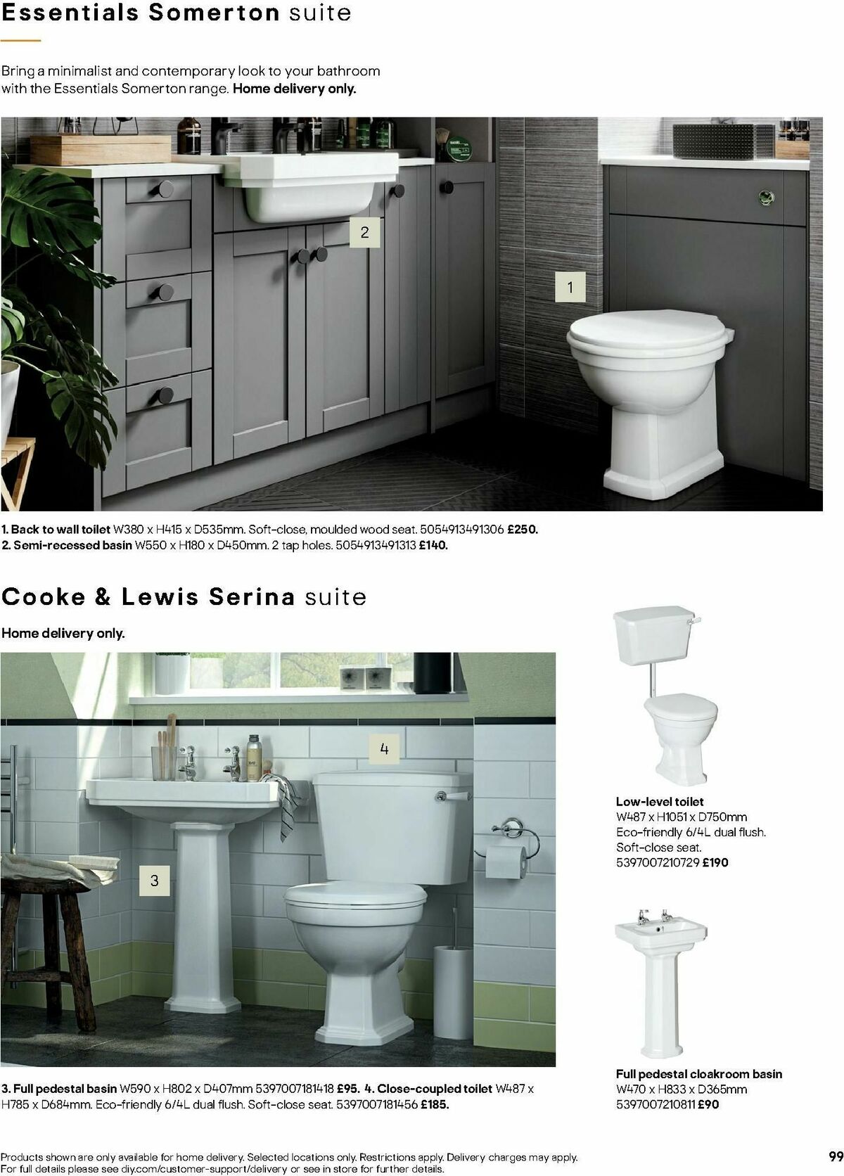 B&Q Bathrooms Offers from 1 July