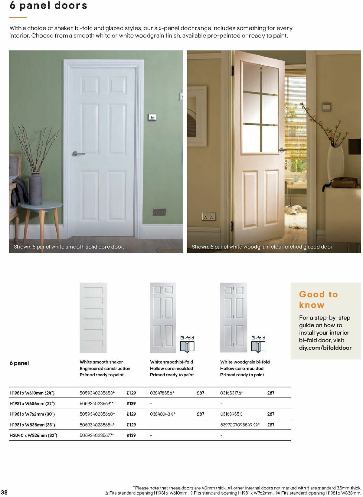 B&Q Doors, Windows & Interiors Offers from 1 October