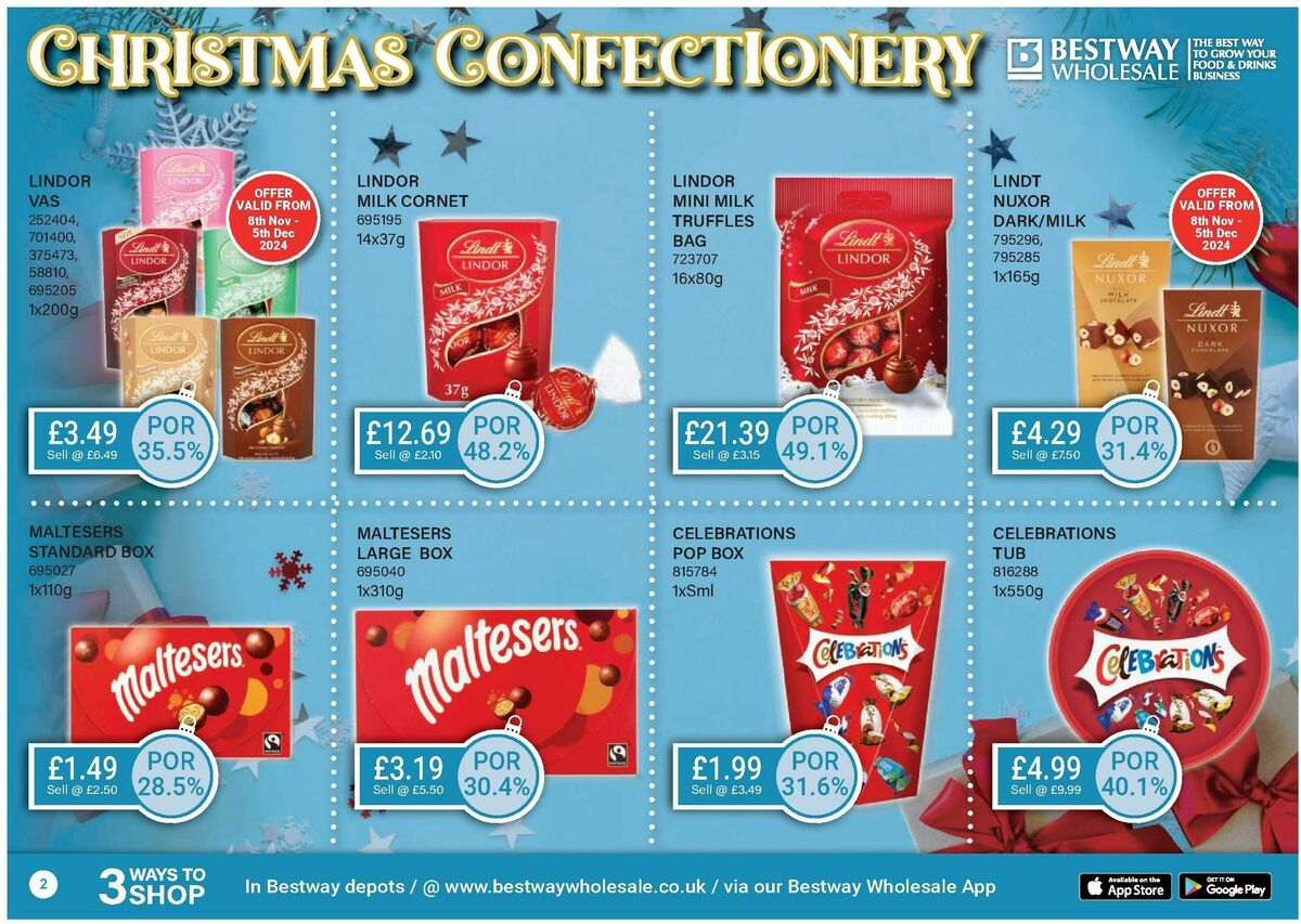 Bestway Wholesale Christmas Confectionery Offers from 11 October