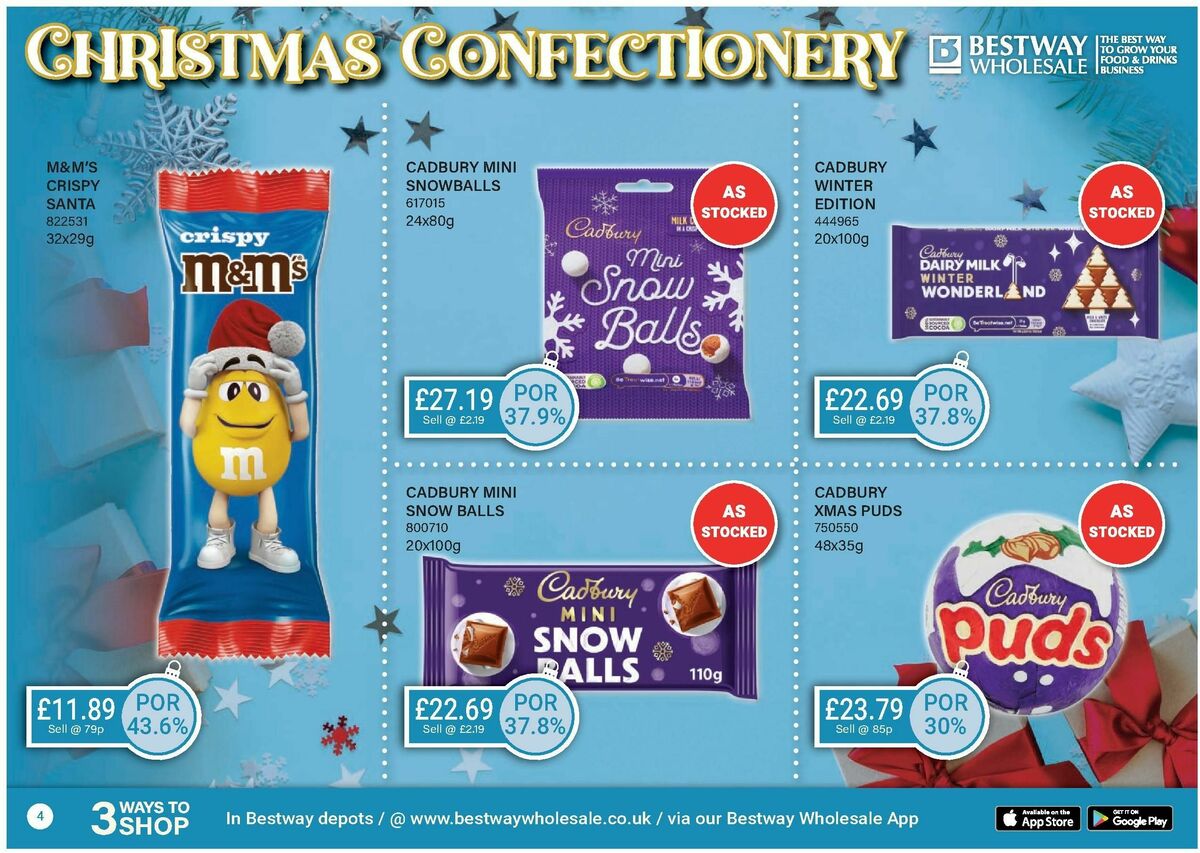 Bestway Wholesale Christmas Confectionery Offers from 11 October