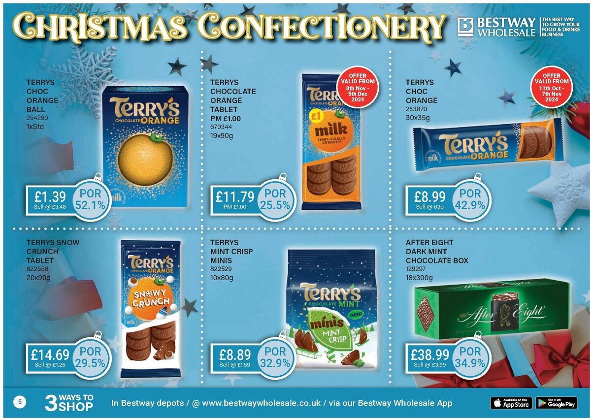 Bestway Wholesale Christmas Confectionery Offers from 11 October