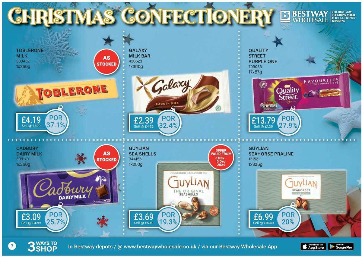 Bestway Wholesale Christmas Confectionery Offers from 11 October