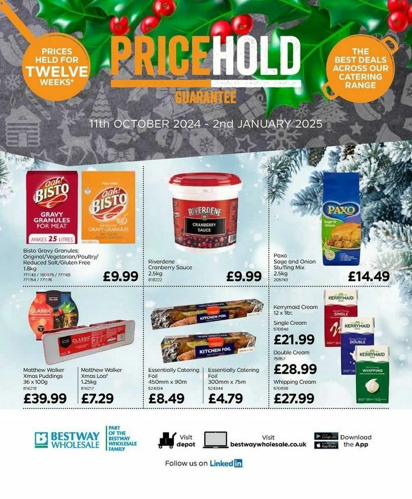 Bestway Wholesale Price Hold Guarantee Offers from 11 October