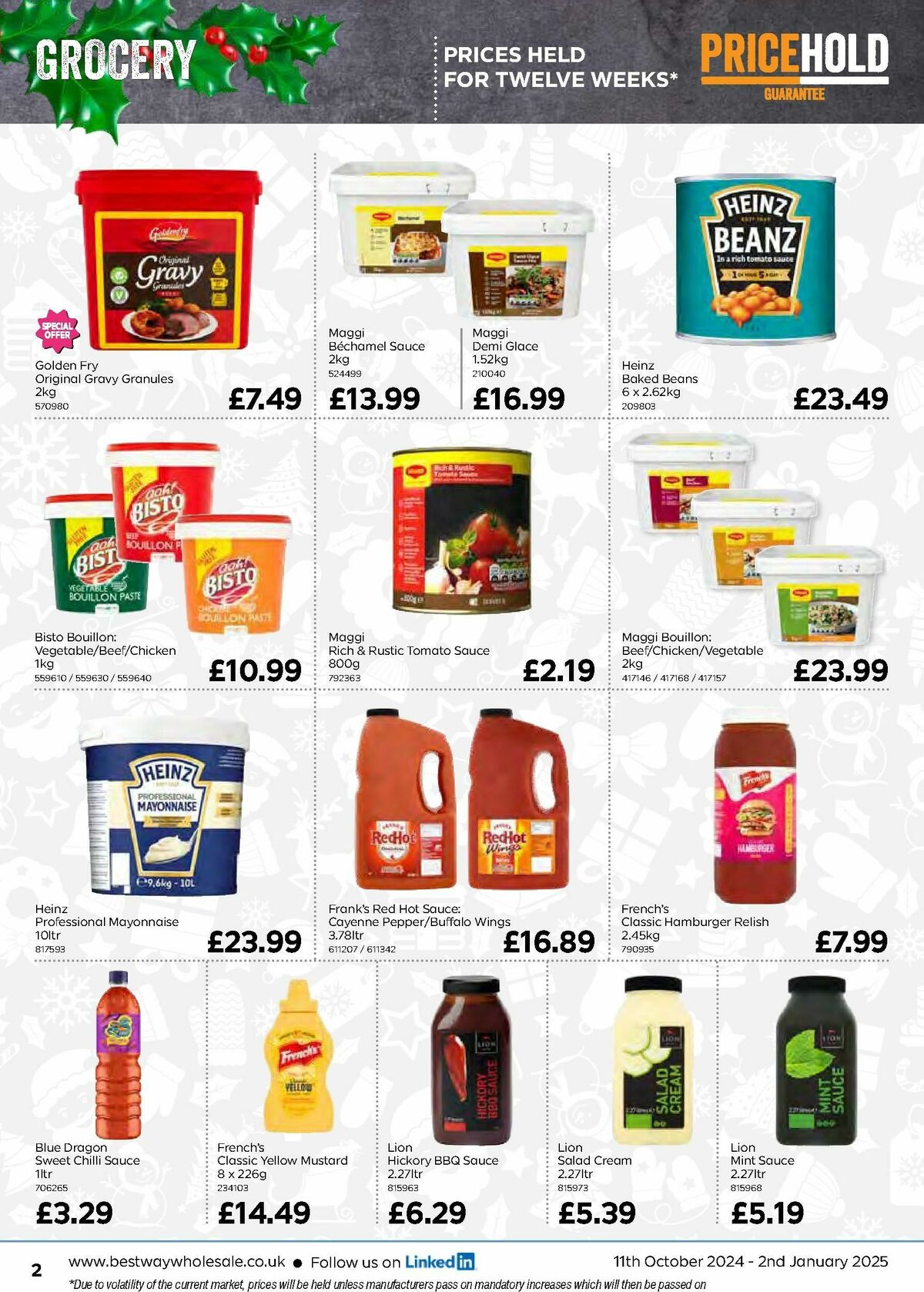 Bestway Wholesale Price Hold Guarantee Offers from 11 October