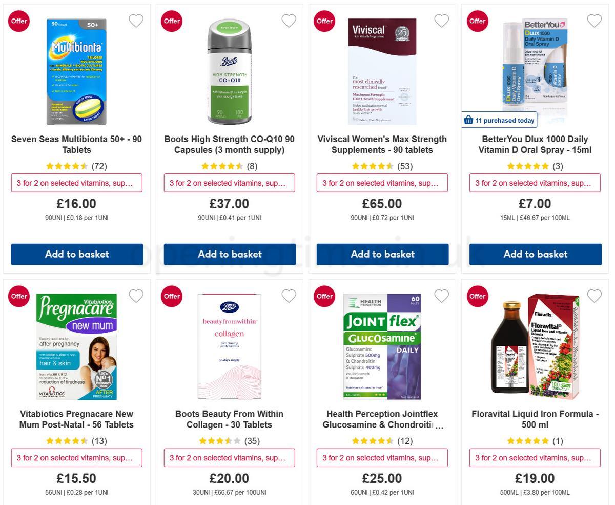 Boots Vitamins & Supplements Offers from 6 December