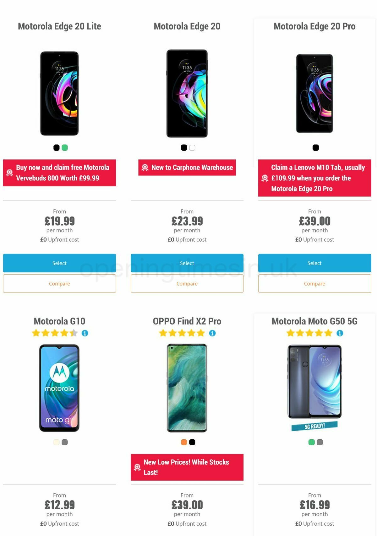 Carphone Warehouse Offers from 6 October