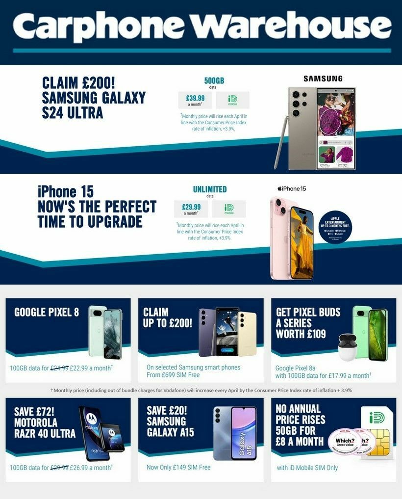 Carphone Warehouse Offers from 23 June