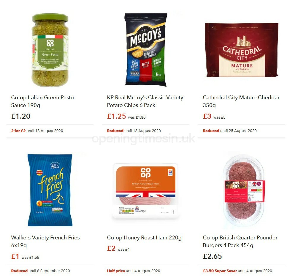 Co-op Food Offers from 5 August