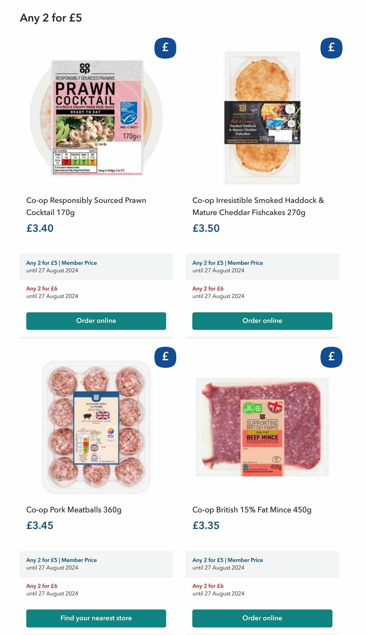 Co-op Food Offers from 7 August