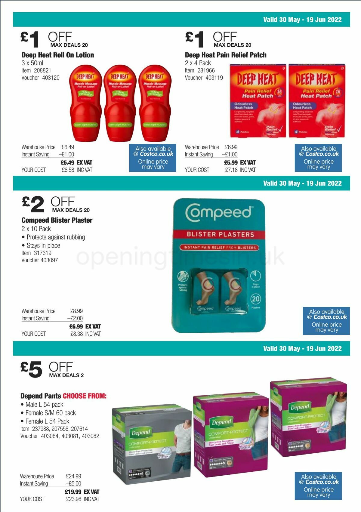 Costco Scotland & Wales Offers from 30 May