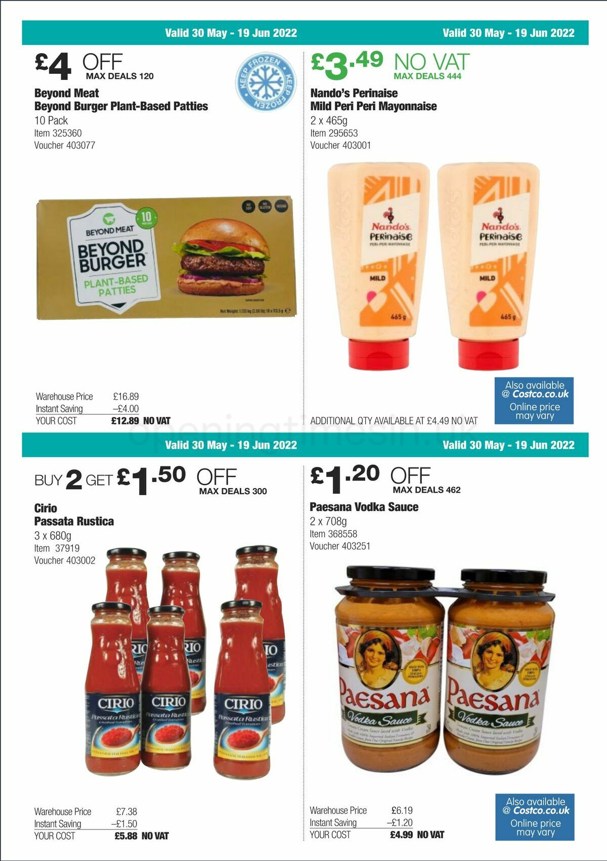 Costco Scotland & Wales Offers from 30 May