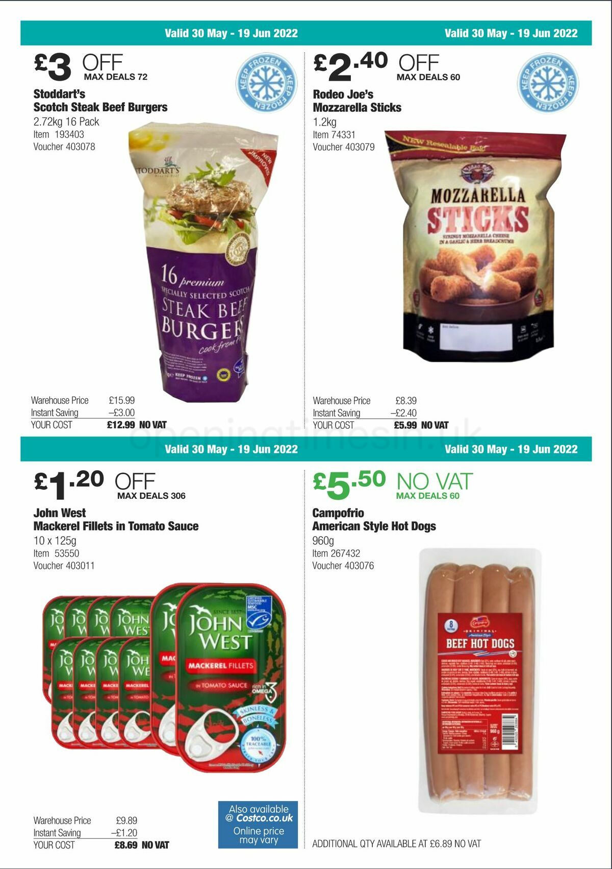 Costco Scotland & Wales Offers from 30 May