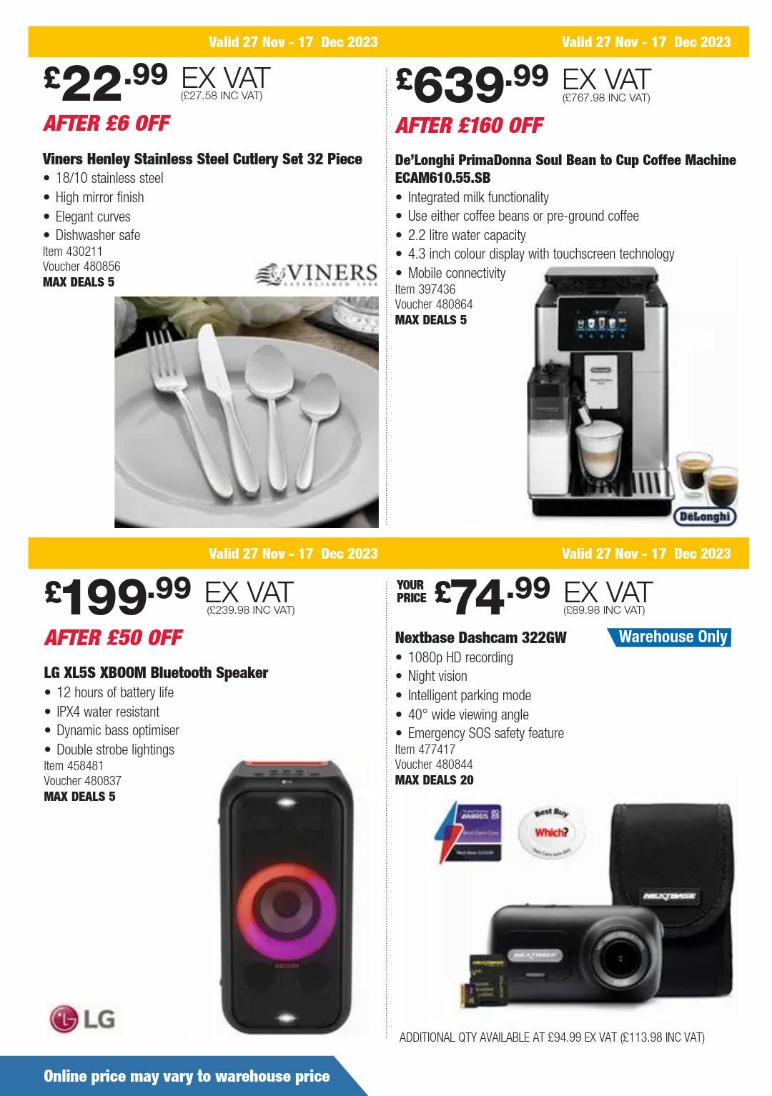 Costco Offers from 27 November