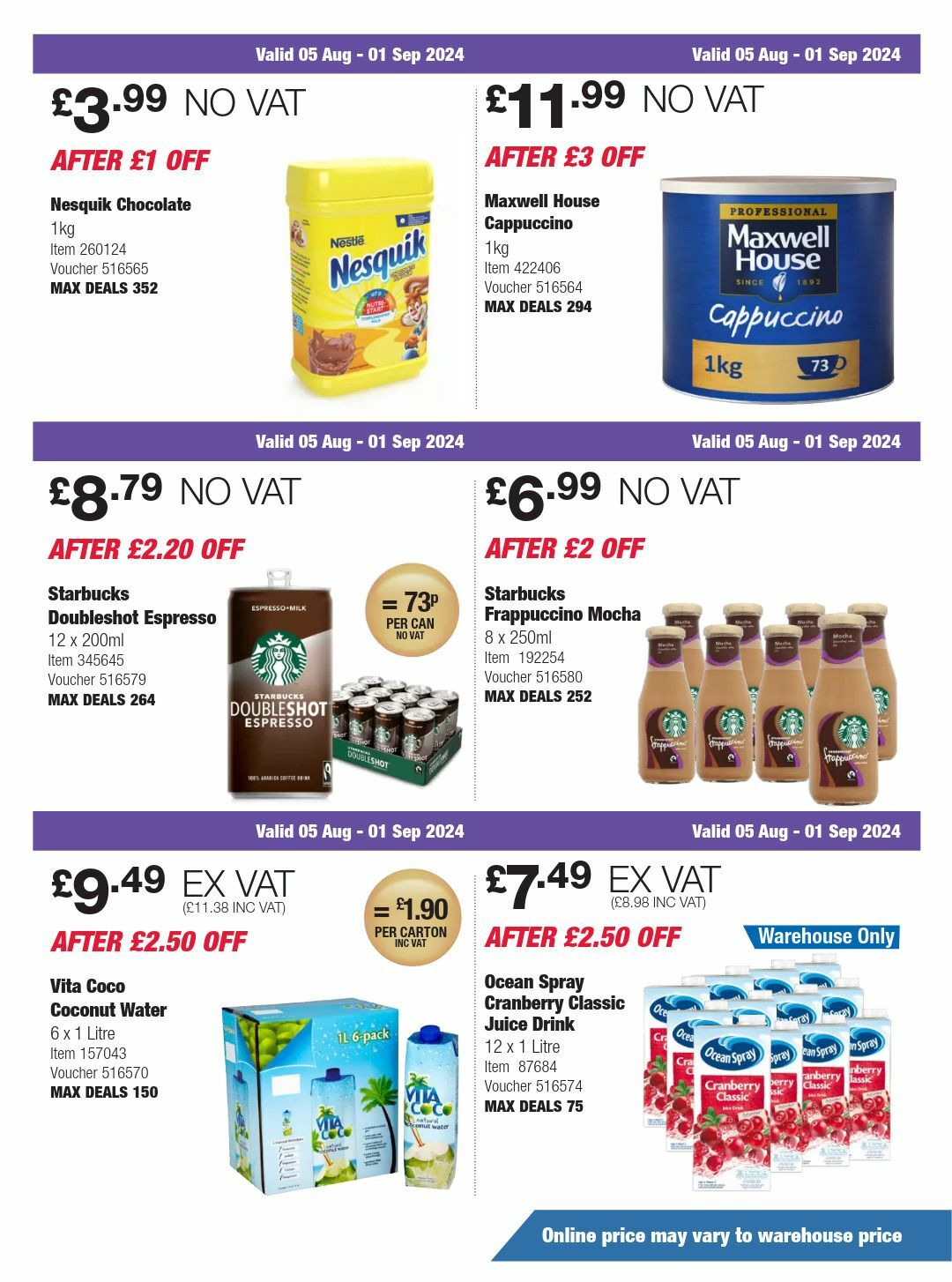 Costco Scotland & Wales Offers from 5 August