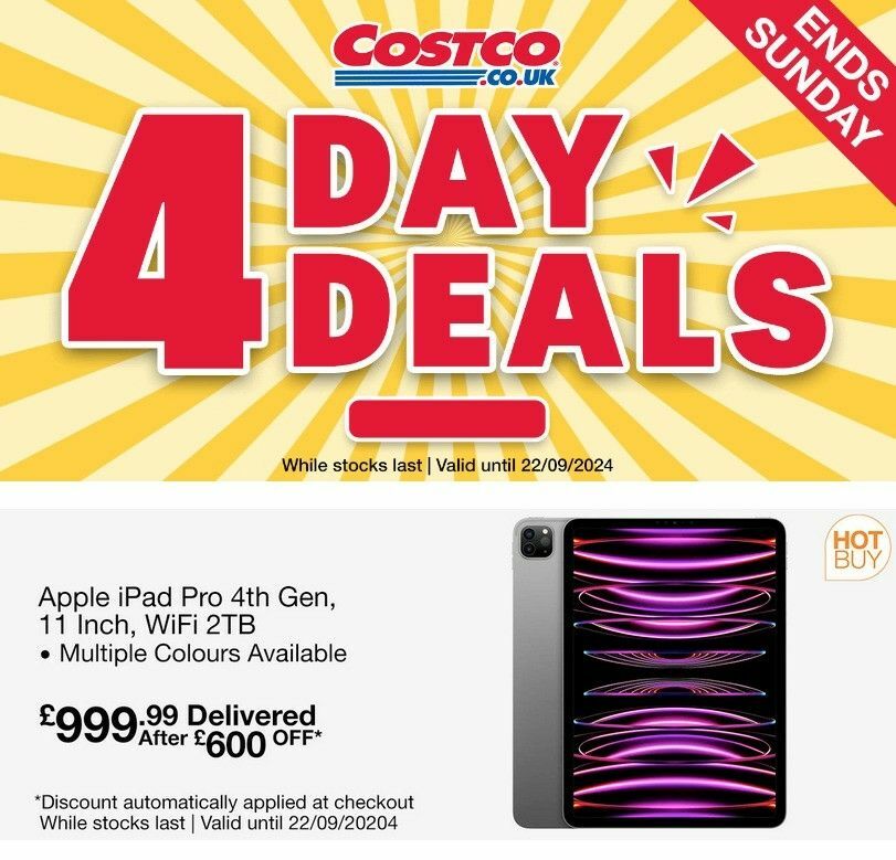 Costco 4 Day Deals Offers from 19 September