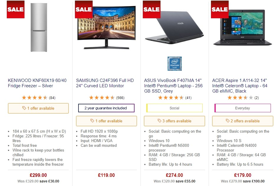 Currys Offers from 27 September