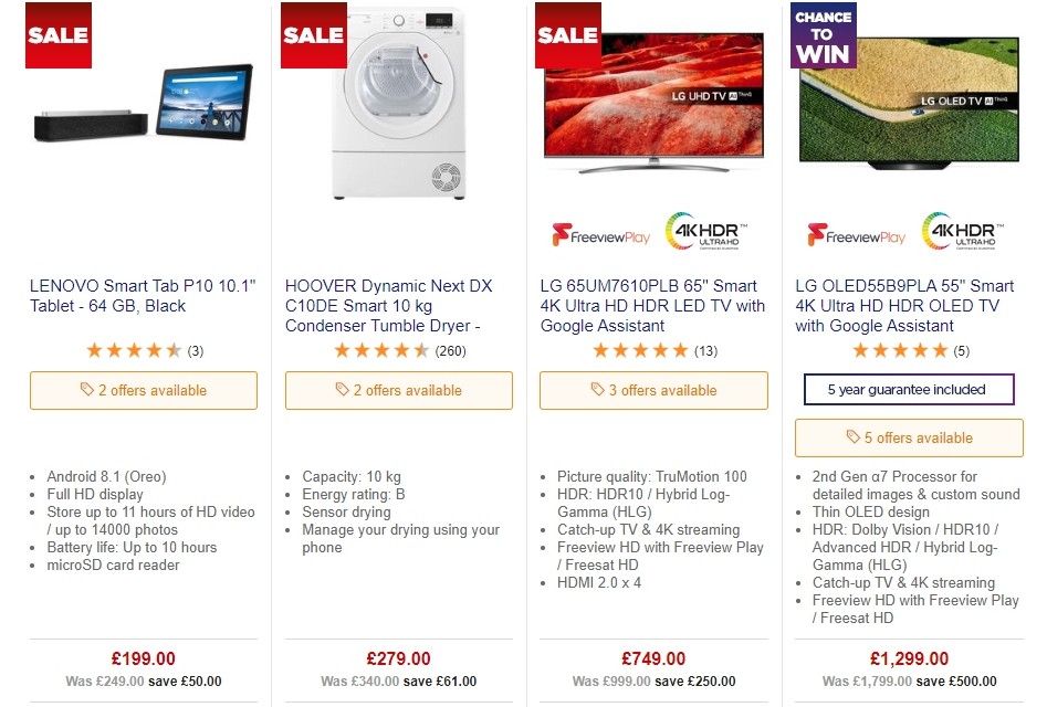 Currys Offers from 25 October