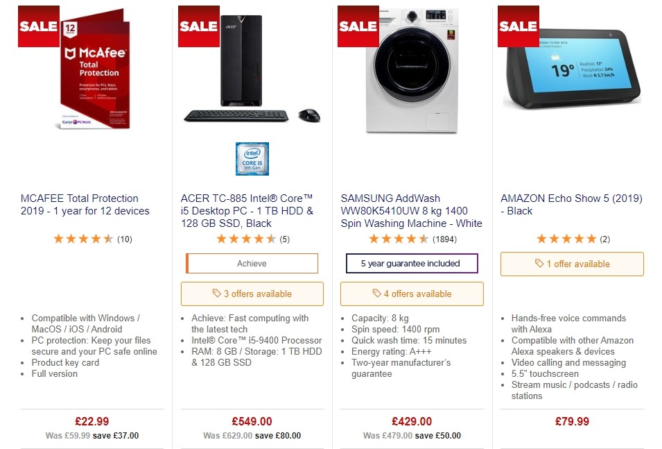 Currys Offers from 25 October