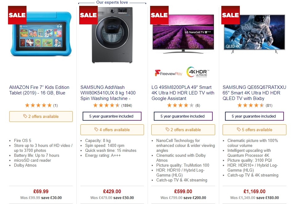 Currys Offers from 25 October