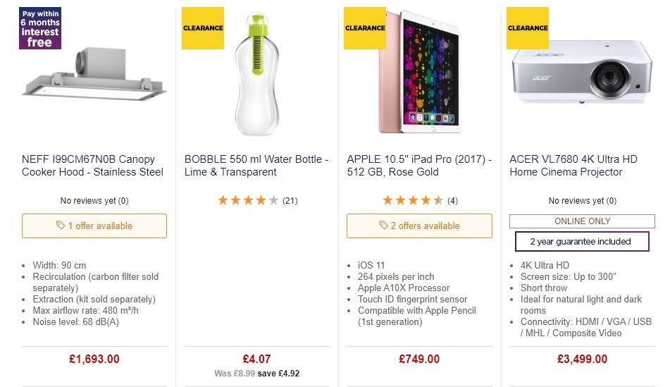 Currys Offers from 1 November