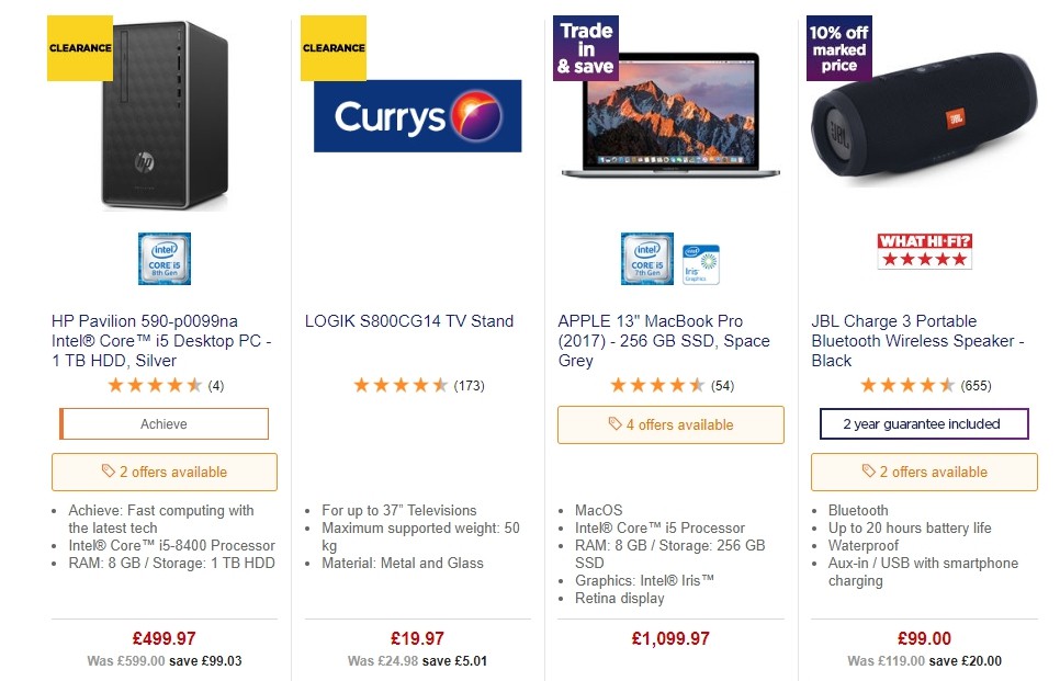 Currys Offers from 1 November