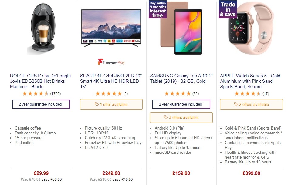 Currys Offers from 13 December