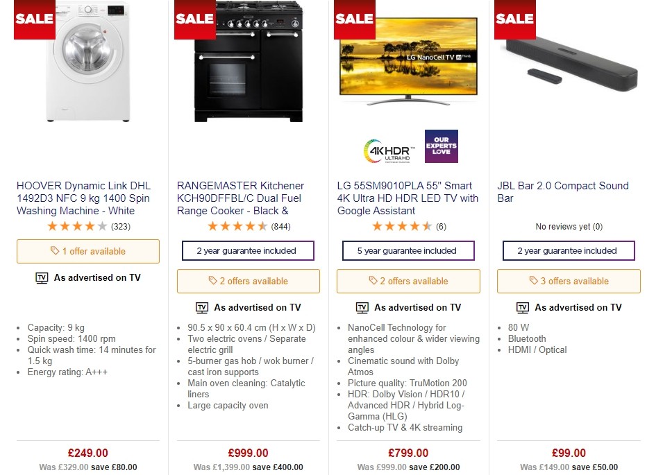 Currys Offers from 3 January