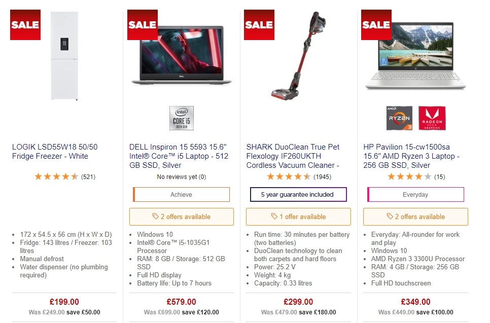 Currys Offers from 3 January