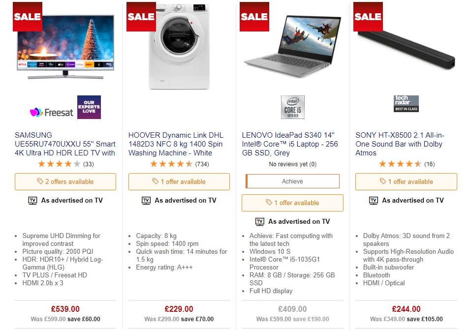 Currys Offers from 3 January