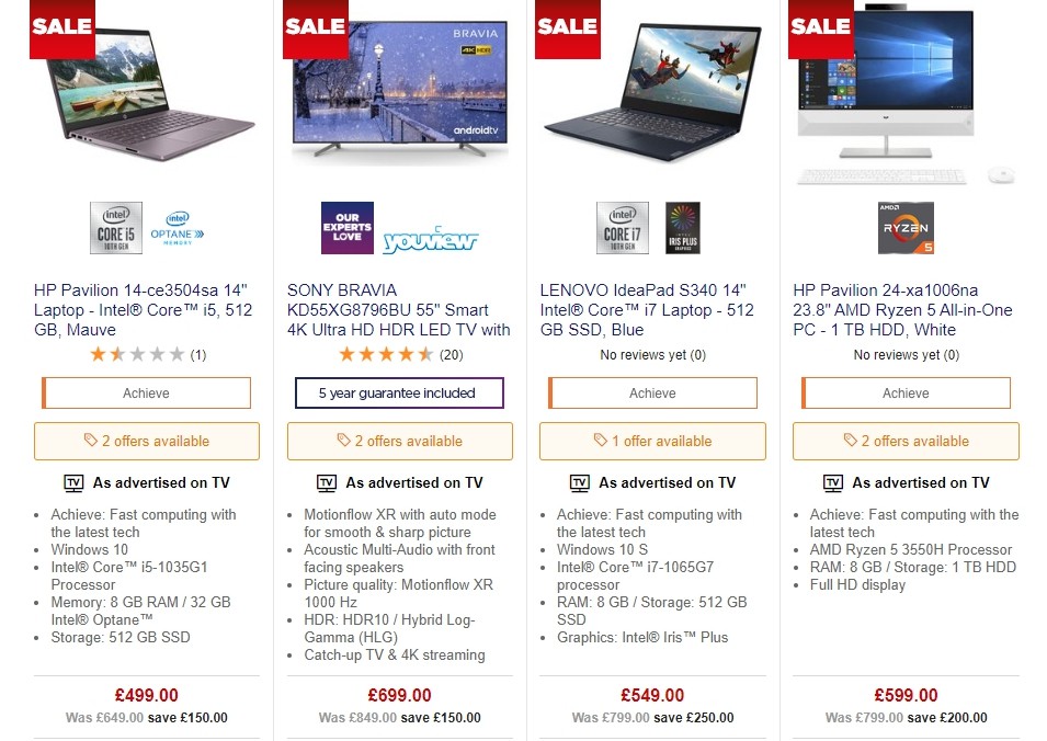 Currys Offers from 3 January