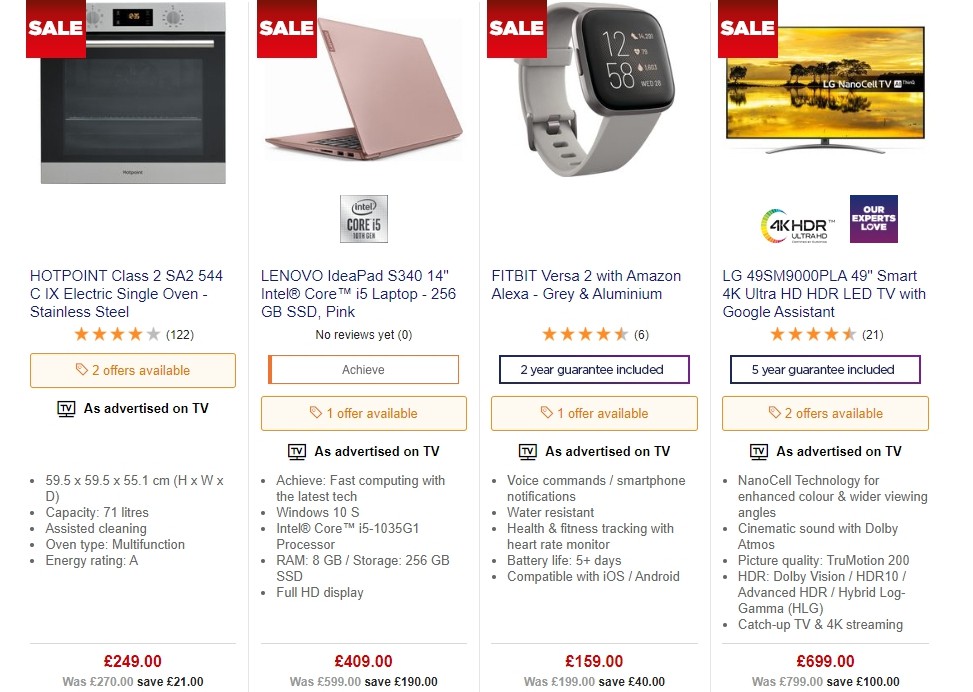 Currys Offers from 3 January