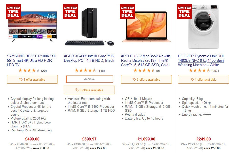 Currys Offers from 24 July