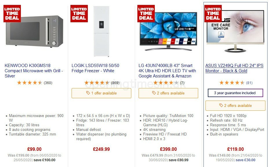 Currys Offers from 31 July