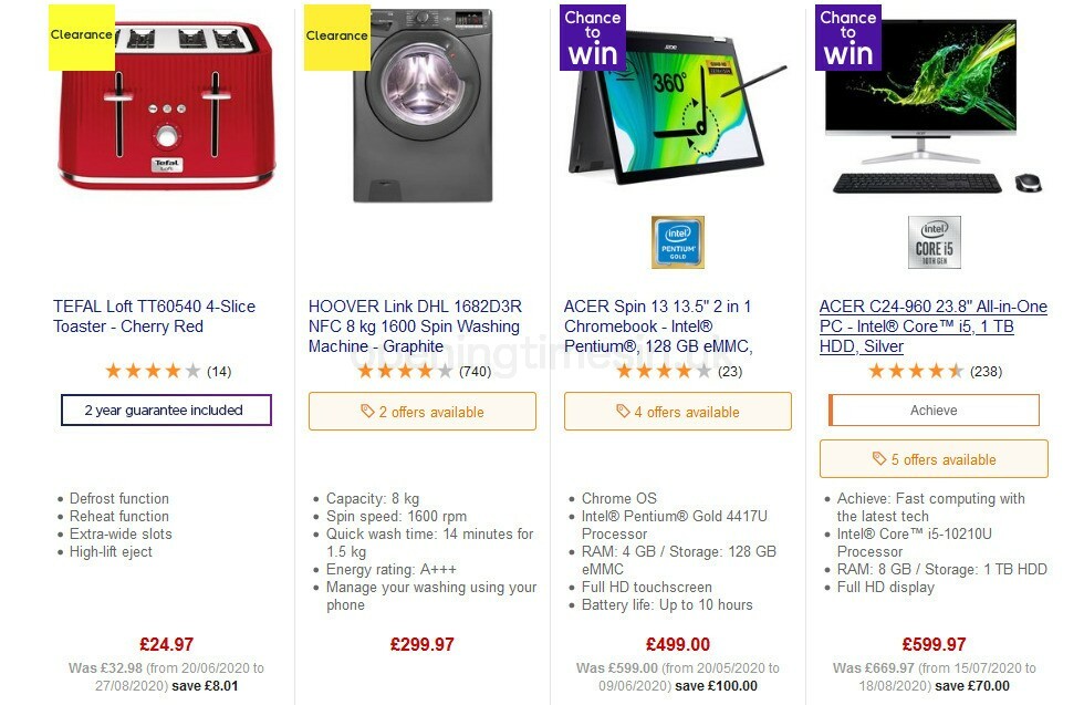 Currys Offers from 4 September