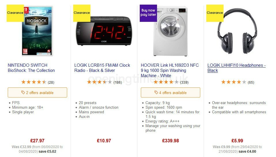 Currys Offers from 4 September