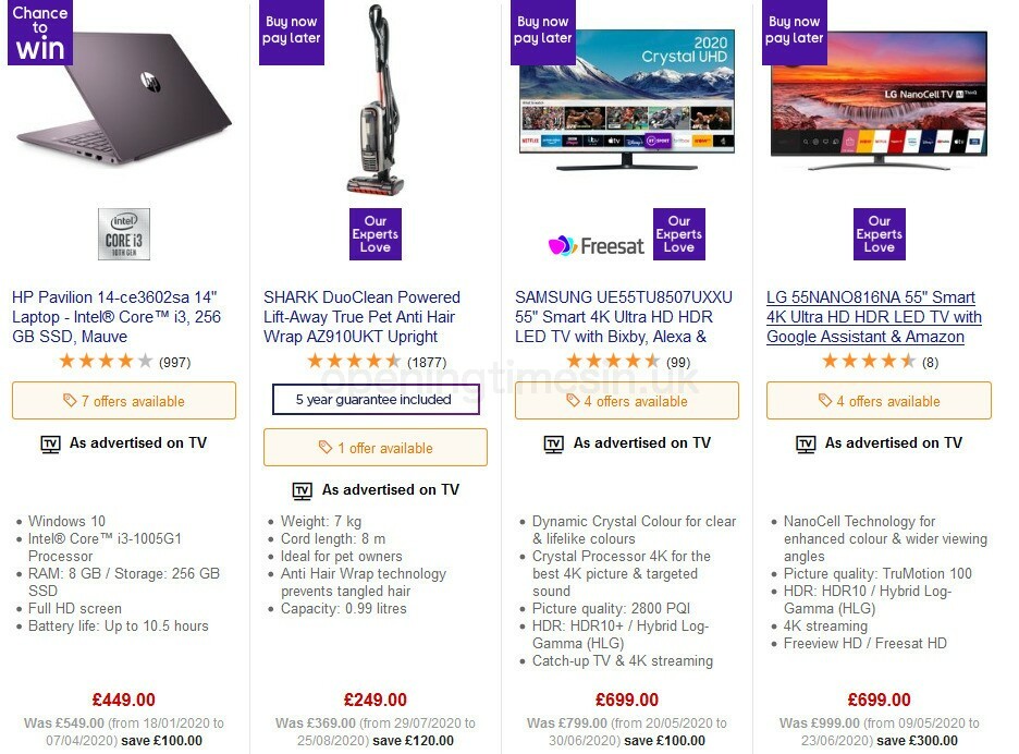 Currys Offers from 4 September