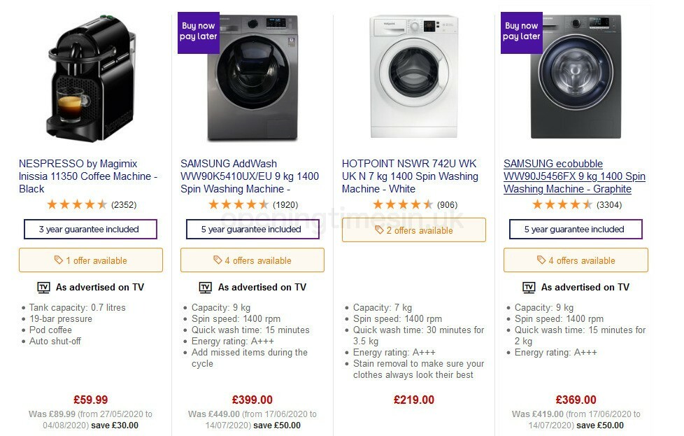 Currys Offers from 4 September