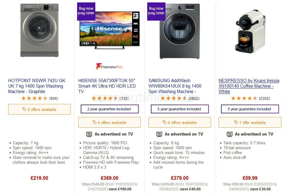 Currys Offers from 4 September