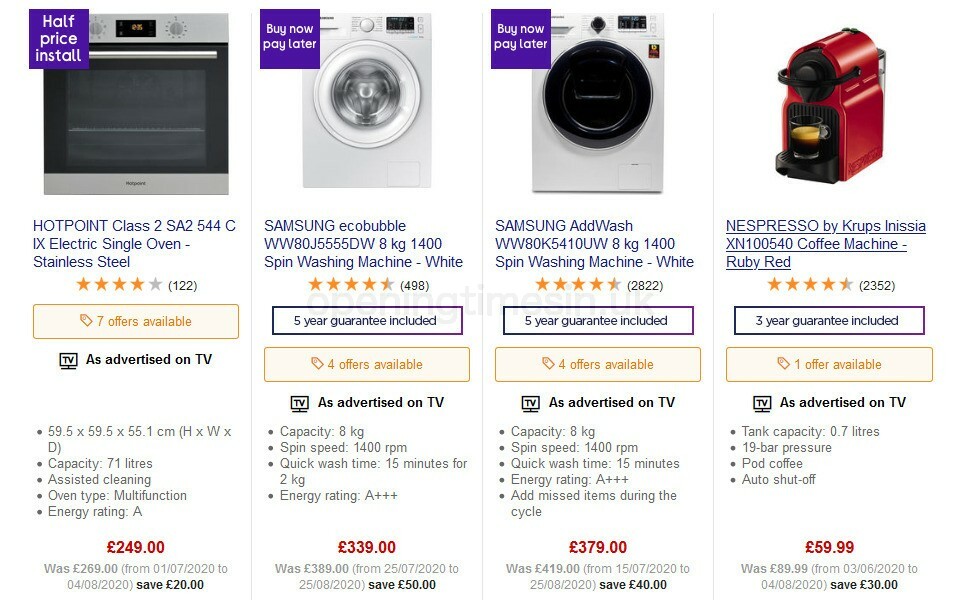 Currys Offers from 4 September