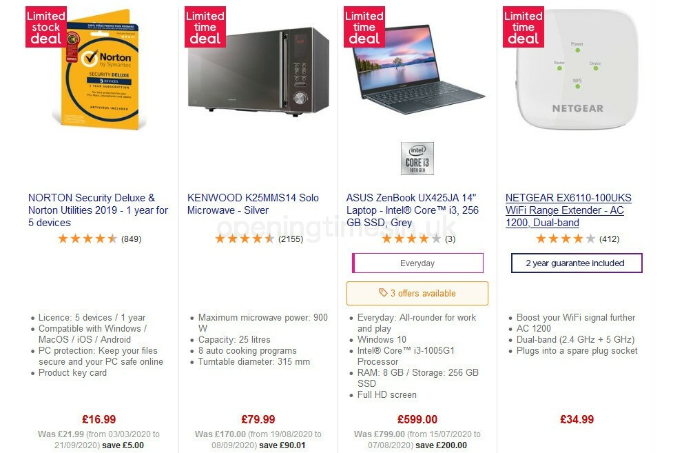 Currys Offers from 25 September