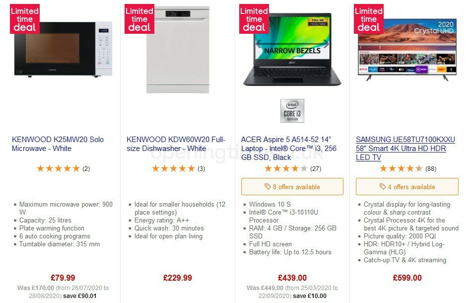 Currys Offers from 25 September