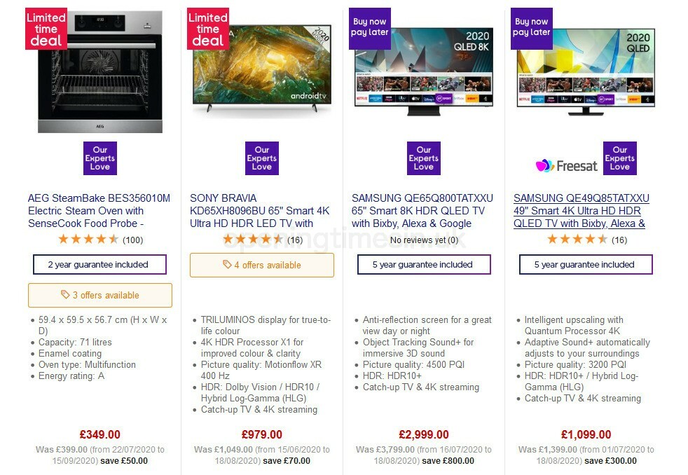 Currys Offers from 25 September