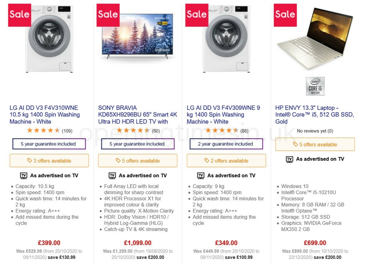 Currys Offers from 29 December