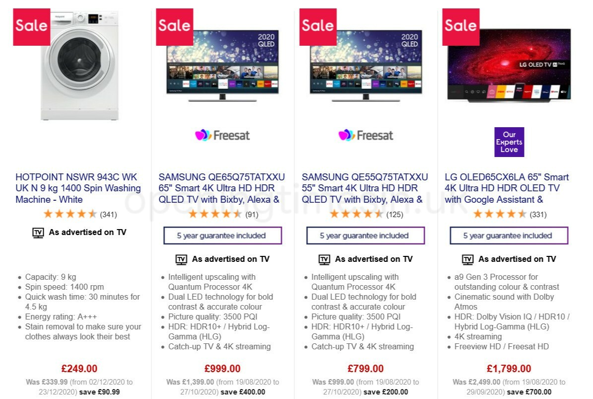 Currys Offers from 29 December