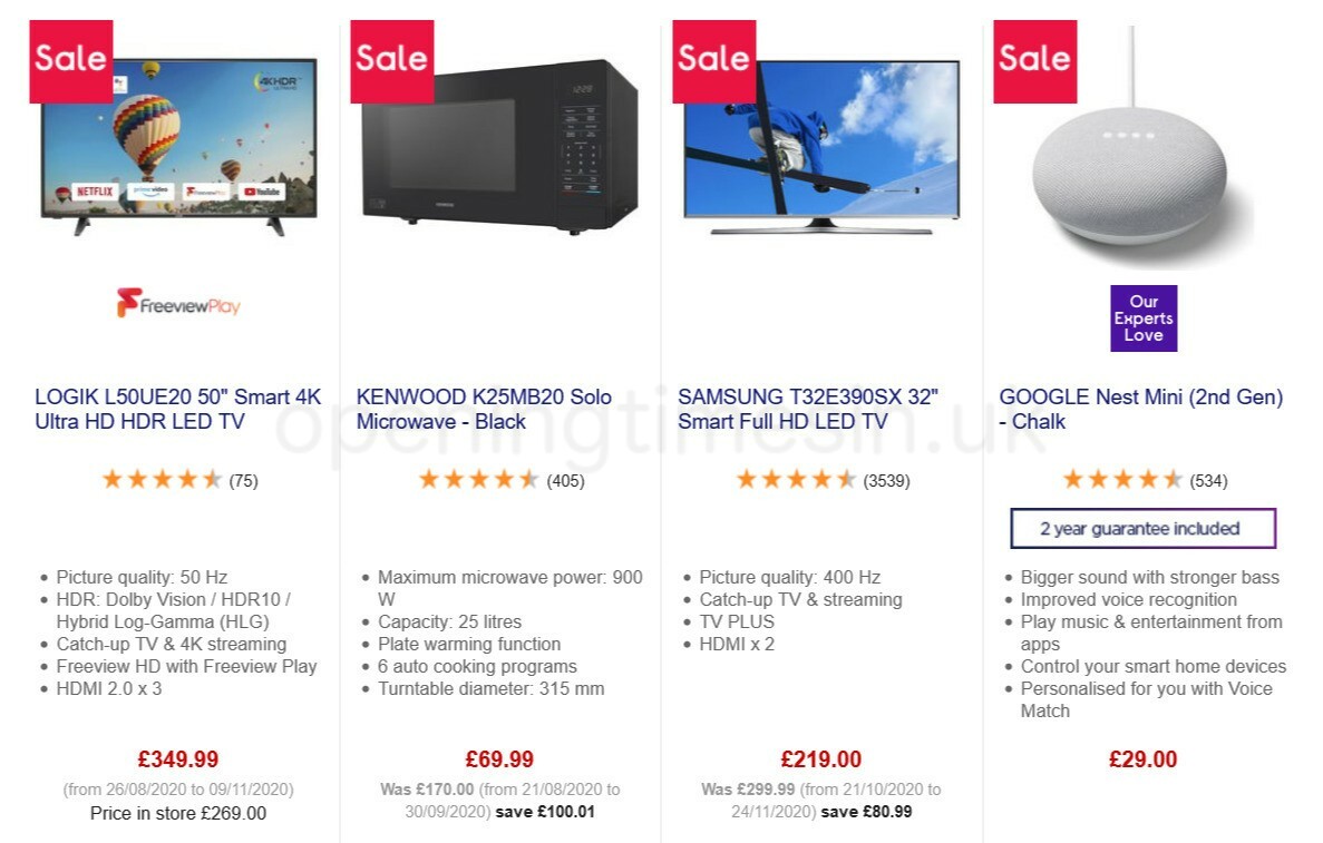 Currys Offers from 29 December