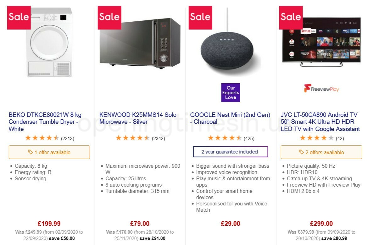 Currys Offers from 29 December