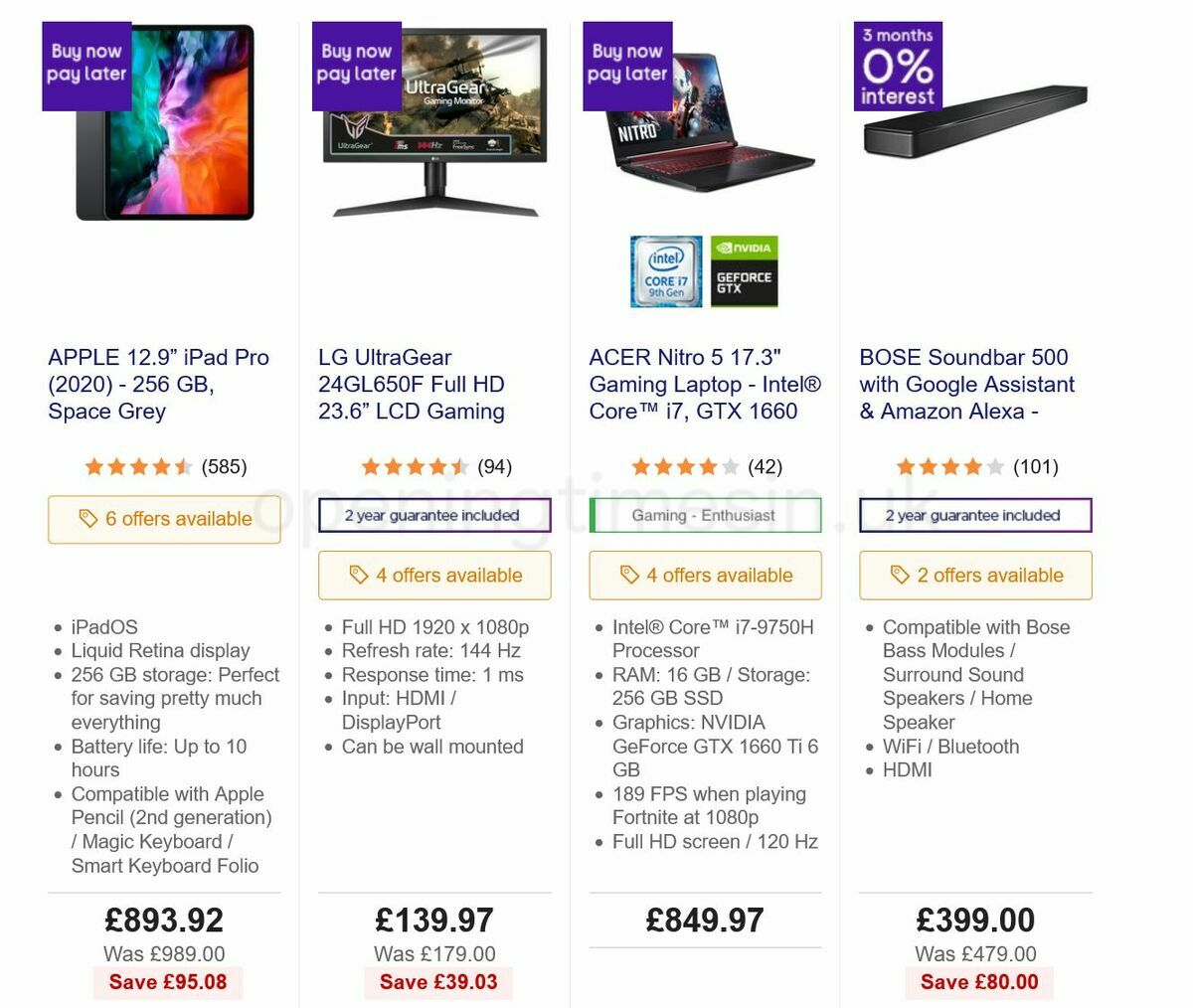 Currys Offers from 1 July