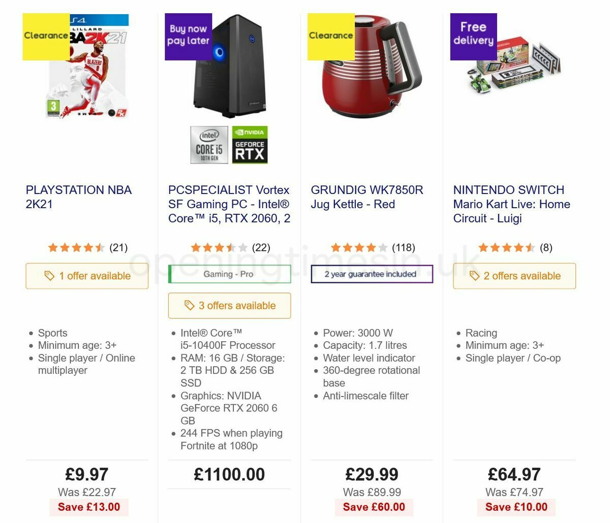 Currys Offers from 1 July