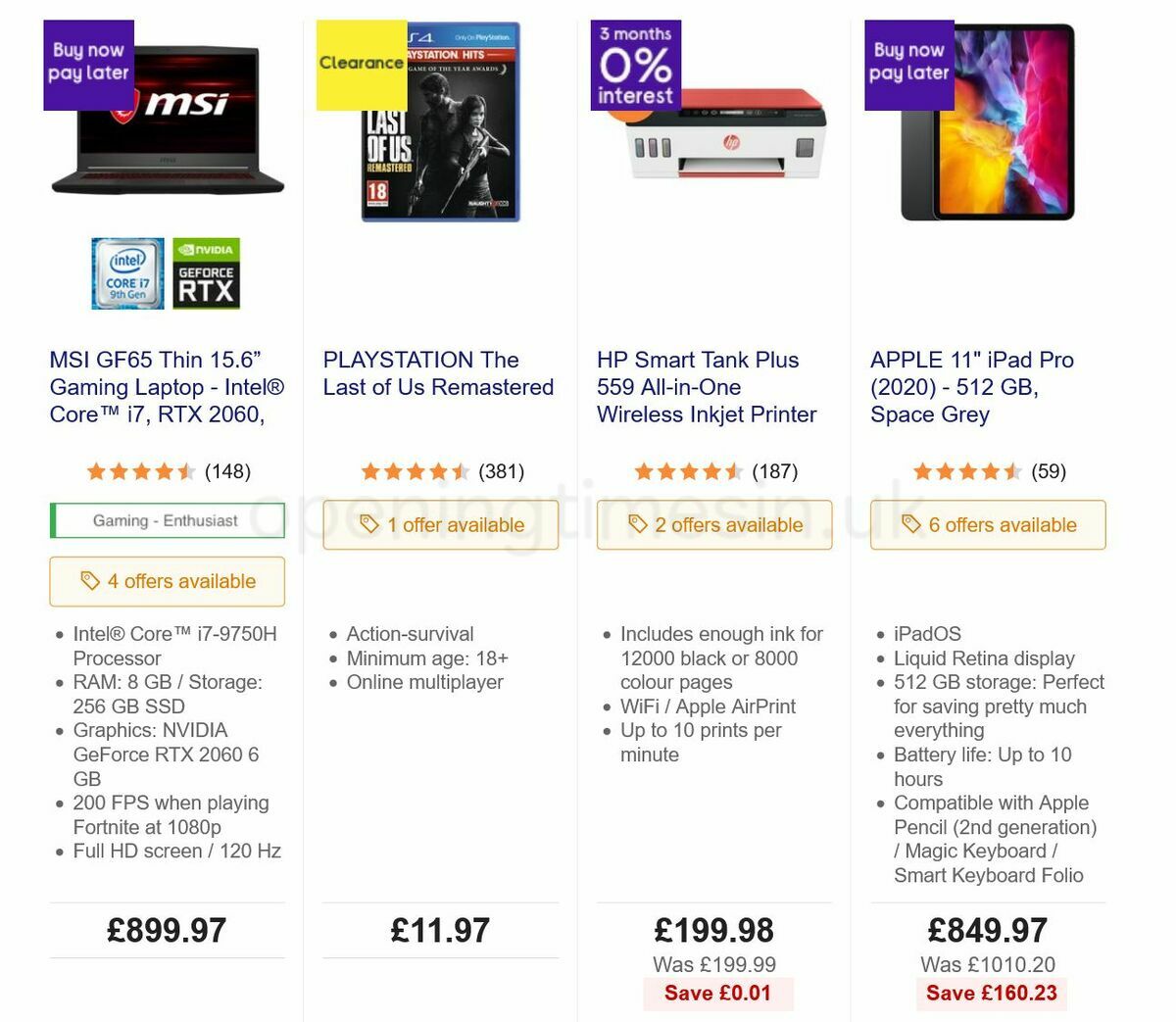 Currys Offers from 1 July