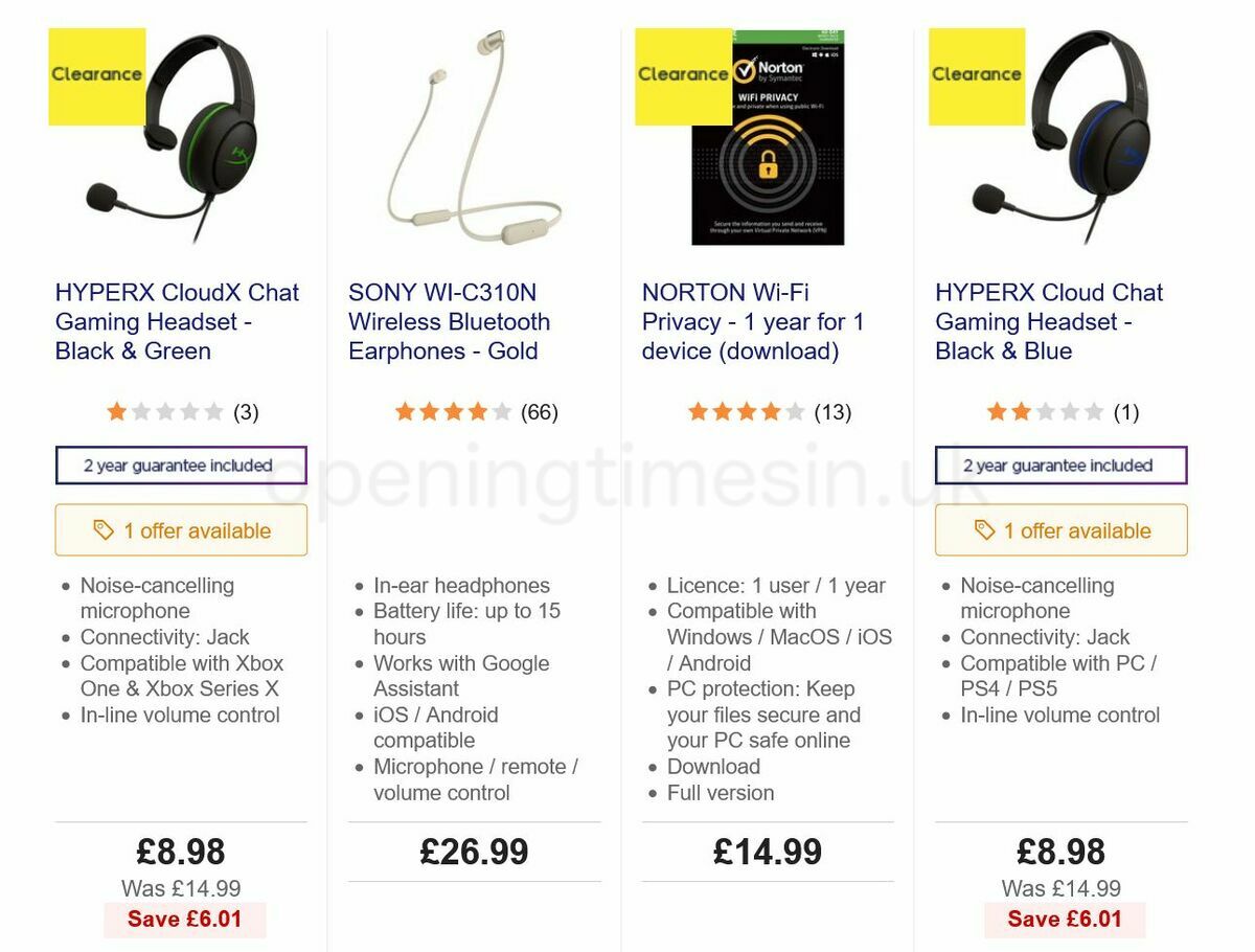 Currys Offers from 1 July